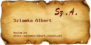 Szlamka Albert névjegykártya