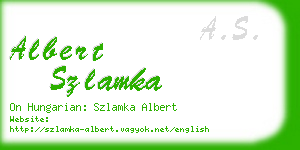 albert szlamka business card